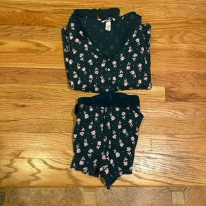 Victoria's Secret Green Floral Pajama Set